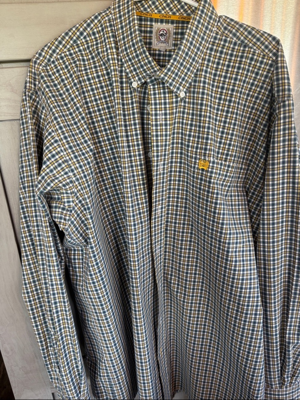 Cinch Men's Plaid Button-Down Shirt - Blue & Olive